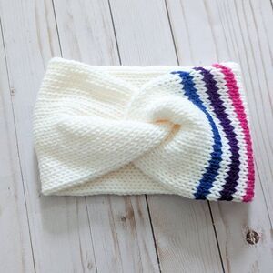 Handmade Bisexual Pride Striped Knit Headband